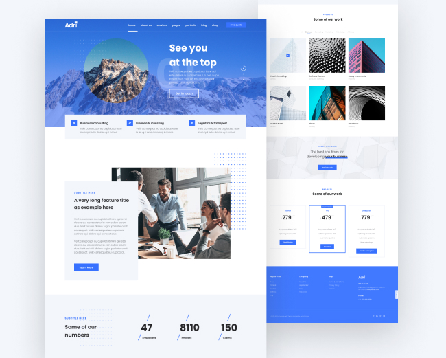 05 Demo: SAAS | Adri multipurpose WordPress Theme for consulting, finance, corporate, business websites