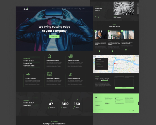 08 Demo: DarkMode | Adri multipurpose WordPress Theme for consulting, finance, corporate, business websites